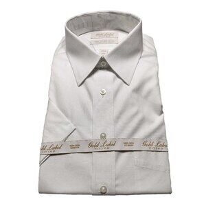 Roundtree & Yorke Gold Label Fitted Non-Iron 100% Cotton Dress Shirt  size 15.5
